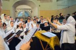 Молодежная группа прихода помолилась на молодежной Литургии в Донском монастыре